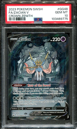 PSA 10 ZACIAN V GG48/GG70 CROWN ZENITH GALARIAN GALLERY ENGLISH POKEMON TCG - Image 1