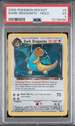 2000 POKEMON ROCKET #5 DARK DRAGONITE-HOLO PSA 5 RC109 - Image 1