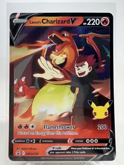 2021 Pokemon Celebrations Lance's Charizard V SWSH133 Black Star Promo NM-MINT - Image 1