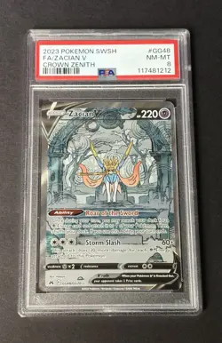 Pokemon TCG Zacian V GG48 SWSH Crown Zenith - Graded PSA 8 - Image 1