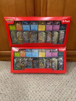 (2x) Costco Pokemon Prismatic Evolutions Mini Tins 8 Pack - Image 1