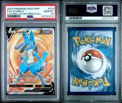 2022 POKEMON SWSH BLACK STAR PROMO #213 FULL ART/LUCARIO V PSA 10 - Image 3