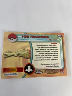 2000 Topps Chrome Pokemon Series 1 Ninetales Base Holo #38 NM - Image 2