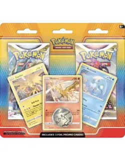 Pokemon TCG (2023) ARTICUNO/MOLTRES/ZAPDOS Foil Cards w/2 Booster Packs + Coin! - Image 1