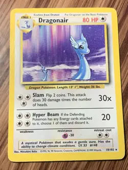 Dragonair 18/102 - Base Set Rare Vintage Pokemon TCG Card 1999 Dragon Type - Image 1