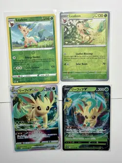 Leafeon Pokemon Card Lot - X4 Unique Leafeon Cards NM - A68 - Image 1