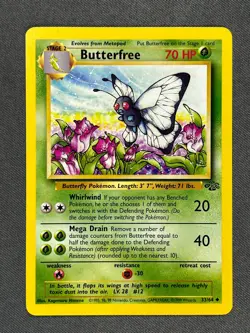 Butterfree 33/64 Base Set Series Jungle UNCOMMON 1999 Pokemon TCG Card WOTC NM - Image 1