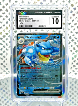 CGC 10 Blastoise EX 030/142 Stellar Crown Full Art Double Rare Pokemon Card - Image 1
