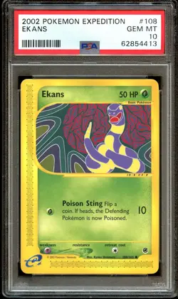 PSA 10 GEM MINT Ekans 108/165 Expediton Base Set Pokemon Card 413 - Image 2