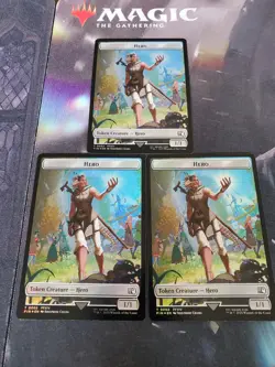Mtg. 3x Hero #0002 / Wizard Double-Sided Tokens. Foil. Final Fantasy. Nm - Image 1