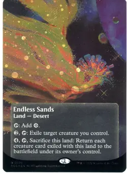 2025 Magic the Gathering Endless Sands Land Borderless Galaxy Foil Near Mint - Image 1