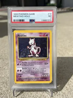 1999 Pokemon TCG Mewtwo Base Set Holo Unlimited Holo Rare Card 10/102 PSA 7 - Image 1