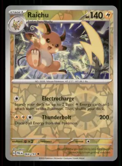 Raichu SV02: Paldea Evolved #064/193 Uncommon Reverse Holo Pokemon LP - Image 1