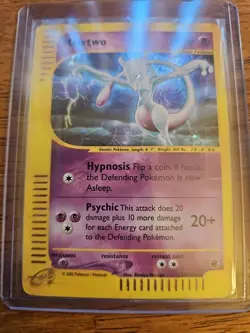 Pokemon TCG Mewtwo 20/165 Reverse Holo Expedition Set Rare E Reader - HP/Damaged - Image 1