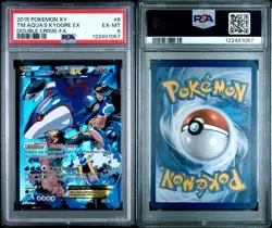 2015 POKEMON XY DOUBLE CRISIS #6 FULL ART/TEAM AQUA'S KYOGRE EX PSA 6 - Image 3
