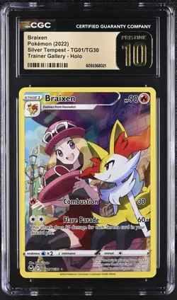 BRAIXEN Silver Tempest Trainer Gallery Holo #TG01 CGC 10 Pristine Pokemon - Image 1