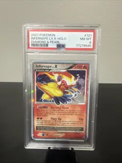 Pokemon TCG Infernape LV.X Holo Rare 121/130 PSA8 - Image 1