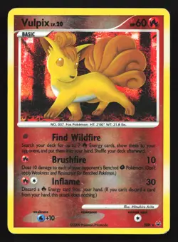 Pokemon Shiny Vulpix SH6 Platinum Secret Rare Reverse Holo HP - Image 1