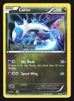 Pokemon Latios 10/20 Dragon Vault Stamped Holo Rare Promo HP - Image 1