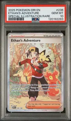 Pokemon destined Rivals 236 Ethan's Adventure Special Illustration Rare PSA 10 - Image 1