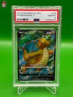 2022 Japanese Pokemon Go - Full Art Dragonite V - Super Rare #078 PSA 10 - Image 1