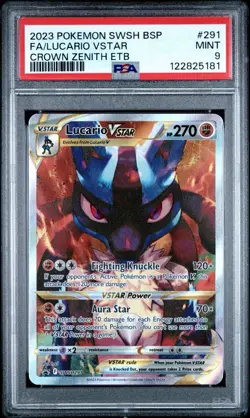 (PSA 9) Pokemon: Crown Zenith - Lucario VSTAR #SWSH291 [ETB Promo/Full Art] - Image 1