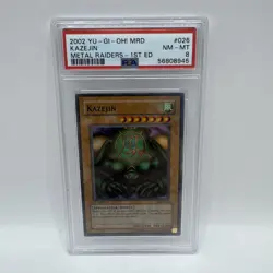 2002 YU-GI-OH! MRD-METAL RAIDERS 1ST ED #026 KAZEJIN PSA 8 - Image 1