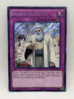 Yugioh! Solemn Scolding - MP15-EN186 - Secret Rare - 1st Edition - NM - Image 1