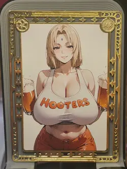 Android 18 Dragon Ball Z Hooters Metal Anime Waifu Card Goddess Story - Image 1