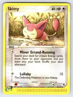 Skitty 71/109 2003 EX Ruby & Sapphire Pokemon Card TCG e-Series Nintendo - Mp - Image 1