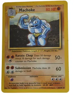 Machoke Base Set Uncommon Pokemon Card 1999 Unlimited #34/102 - Image 1
