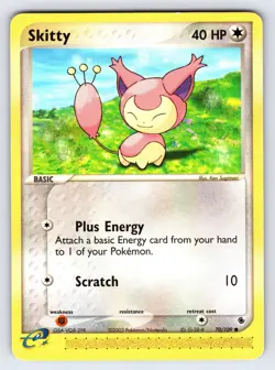Skitty 70/109 2003 EX Ruby & Sapphire Pokemon Card TCG e-Series Nintendo Lp/Vlp - Image 1