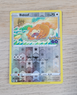 Bidoof (Peelable Ditto) 059/078 Pokemon GO Reverse Holo Pokemon TCG Card Game - Image 1