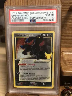2021 POKEMON CELEBRATIONS UMBREON-HOLO CLASSIC COLL-POP SERIES CARD#17 PSA 1 - Image 1