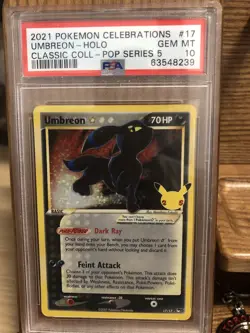 2021 POKEMON CELEBRATIONS UMBREON-HOLO CLASSIC COLL-POP SERIES CARD#17 PSA 1 - Image 3
