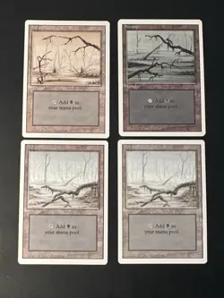 MTG 4 x Revised (3rd Edition ) SWAMP - Basic Land - Dan Frazier - Image 1