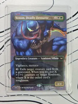 Venom, Deadly Devourer (Borderless) #22 (Foil) (NM) Spider-Man SPE Magic MTG - Image 2