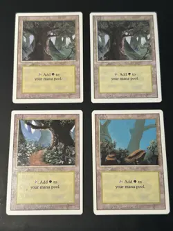 4X Magic MTG - Forest - Revised 3rd Edition Basic Land - Christopher Rush - Image 1