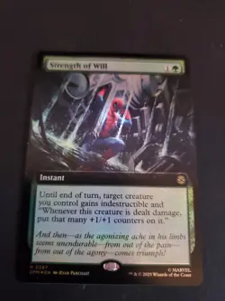 NM Extended Art Foil Strength of Will, MTG, Marvel's Spider-Man, Magic, 267 - Image 1