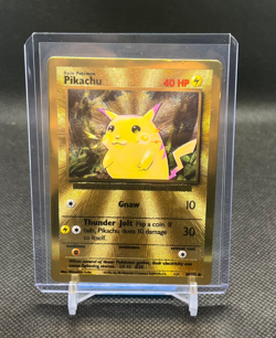 Pokemon Gold Metal Pikachu Card 58/102 - Celebrations Ultra Premium Collection - Image 1