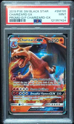 Charizard GX SM195 PSA 9 Detective Pikachu Pokemon Card - Image 1