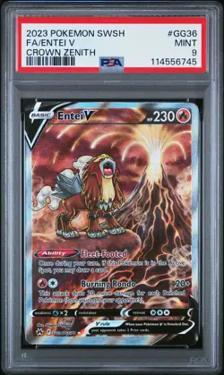 Fa/Entei V 2023 Pokemon Sword And Shield Crown Zenith #GG36/GG70 PSA 9 - Image 1