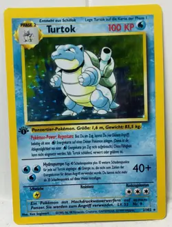 Pokemon German Turtok/Blastoise 1st Edition Base Set 2/102 Holo RARE - Image 1