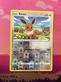 Pokemon Card Eevee Fusion Strike Reverse Holo 205/264 Near Mint - Image 1