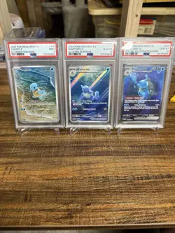 Pokemon Card 151 Sequential Squirtle Wartortle Blastoise PSA10&9 - Image 1
