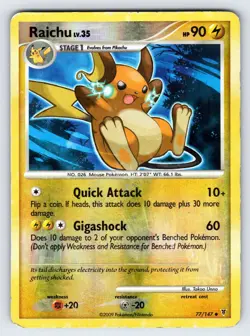 Raichu 77/147 2009 Supreme Victors Pokemon Card TCG Reverse Holo Uncommon - Mp - Image 1