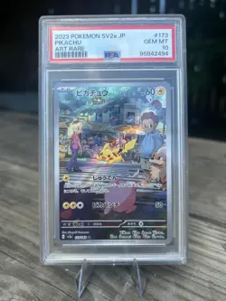 PSA 10 GEM MINT Pikachu 173/165 AR Art Rare Pokemon Card 151 Japanese SV2a - Image 1