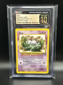 MEW Pokemon Card - WOTC Black Star Promo - #47 - CGC 10 PRISTINE - *POP 10* - Image 1