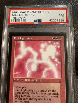 Mtg Magic The Gathering The Dark Ball Lightning 1994 PSA 7 NM - Image 3