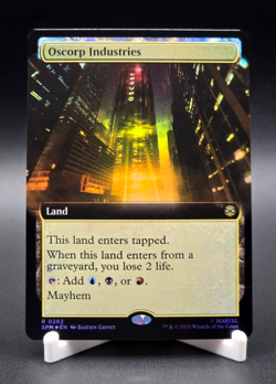 Oscorp Industries Magic The Gathering Spider-Man Rare Extended Art Foil #282 NM+ - Image 1